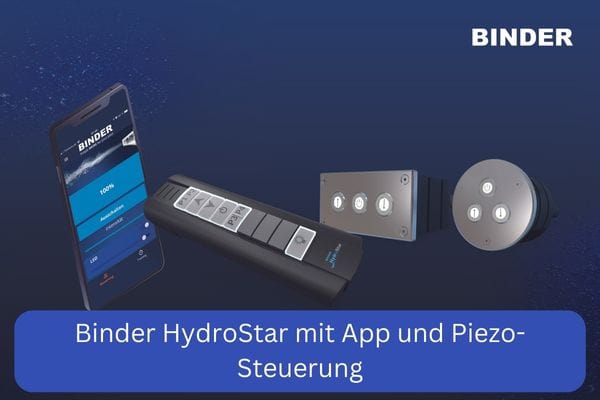 turbinenbetriebene Gegenstromanlage Binder HydroStar mit Bedienelementen